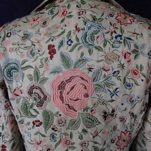 Johnny Was Biya JWLA Silk floral rose Embroidered duster princess coat Jacket S - Picture 10 of 11